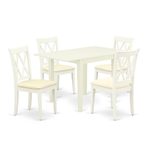 Dining Room Set Linen White, NDCL5-LWH-C