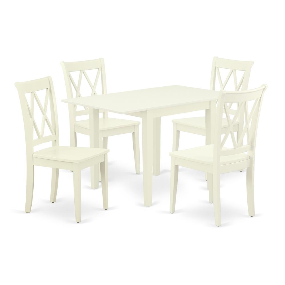 Dining Room Set Linen White, NDCL5-LWH-W