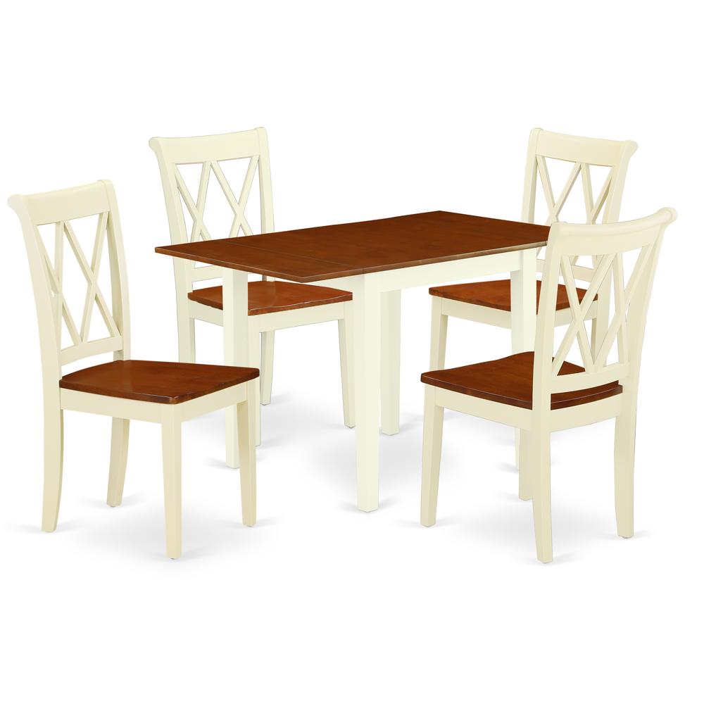 Dining Room Set Buttermilk & Cherry, NDCL5-WHI-W