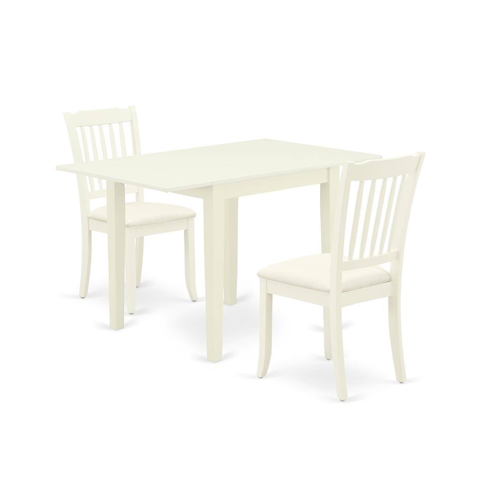 Dining Room Set Linen White, NDDA3-LWH-C