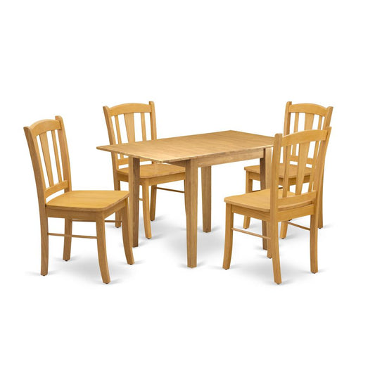 Dining Room Set Oak, NDDL5-OAK-W