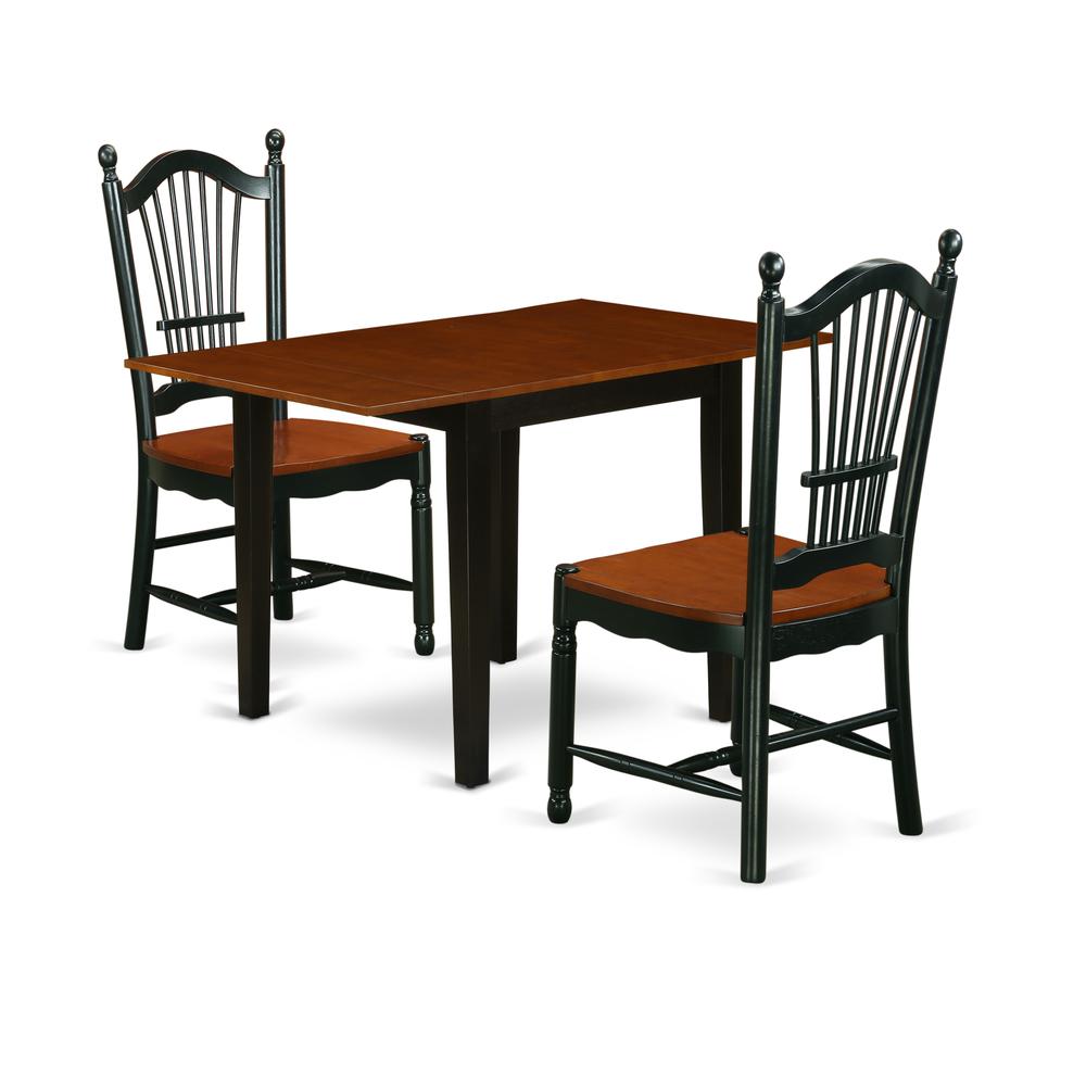 Dining Room Set Black & Cherry, NDDO3-BCH-W