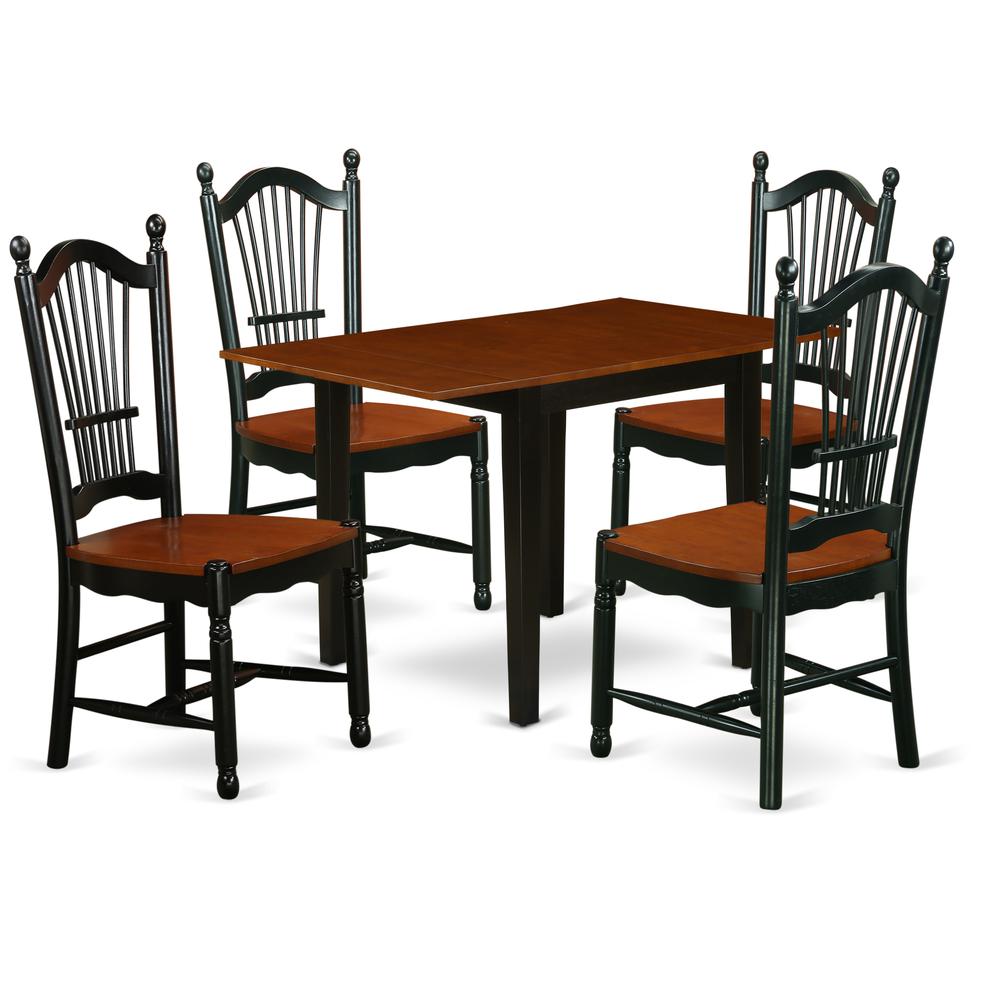 Dining Room Set Black & Cherry, NDDO5-BCH-W