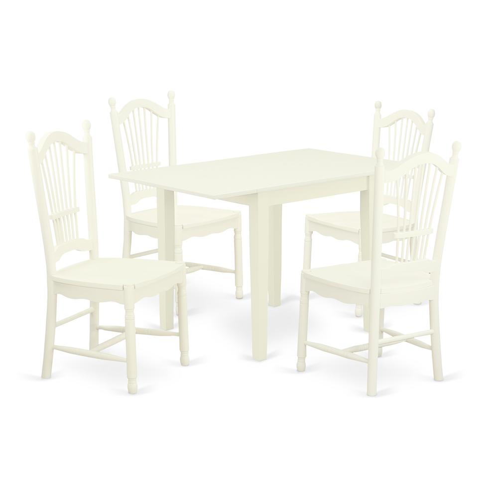 Dining Room Set Linen White, NDDO5-LWH-W