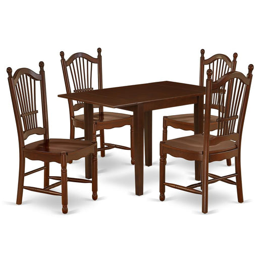 Dining Room Set Mahogany, NDDO5-MAH-W