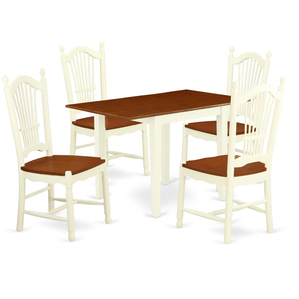 Dining Room Set Buttermilk & Cherry, NDDO5-WHI-W