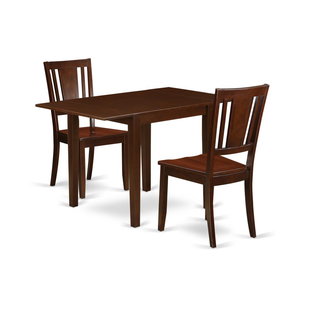 Dining Room Set Mahogany, NDDU3-MAH-W