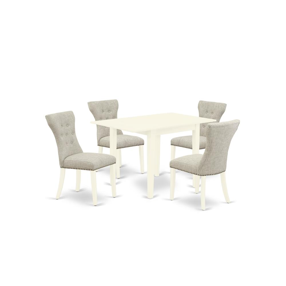 Dining Room Set Linen White, NDGA5-LWH-35