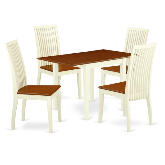 Dining Room Set Buttermilk & Cherry, NDIP5-WHI-W