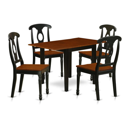 Dining Room Set Black & Cherry, NDKE5-BCH-W