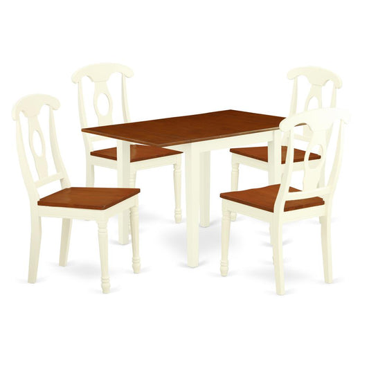 Dining Room Set Buttermilk & Cherry, NDKE5-WHI-W