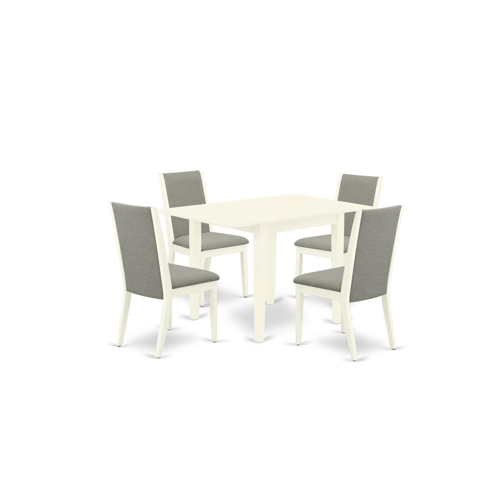 Dining Room Set Linen White, NDLA5-LWH-06