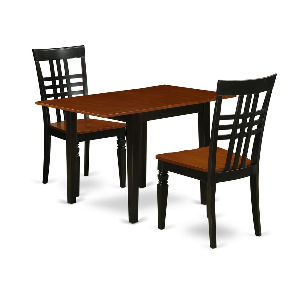 Dining Room Set Black & Cherry, NDLG3-BCH-W