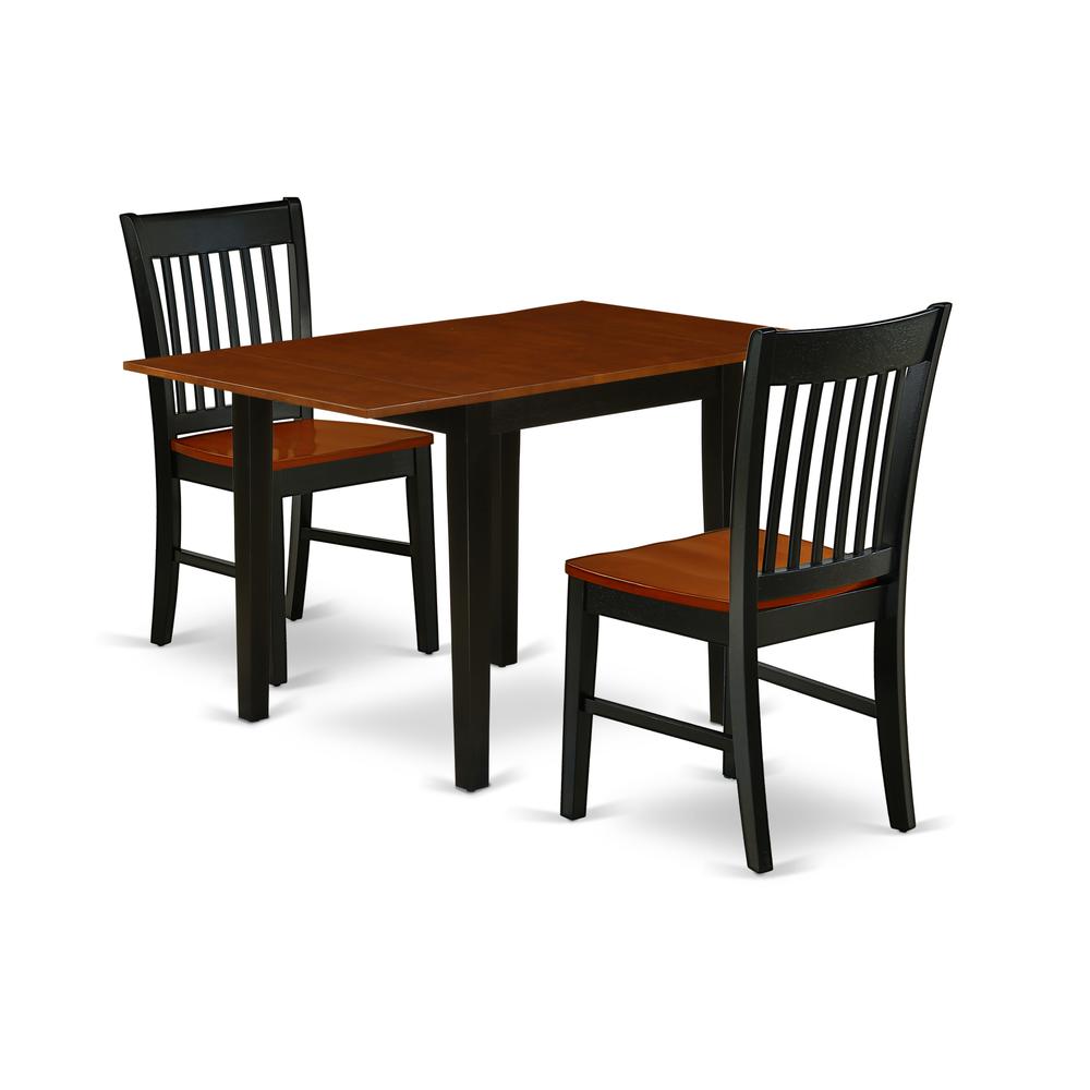 Dining Room Set Black & Cherry, NDNO3-BCH-W