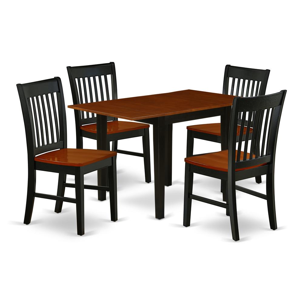 Dining Room Set Black & Cherry, NDNO5-BCH-W