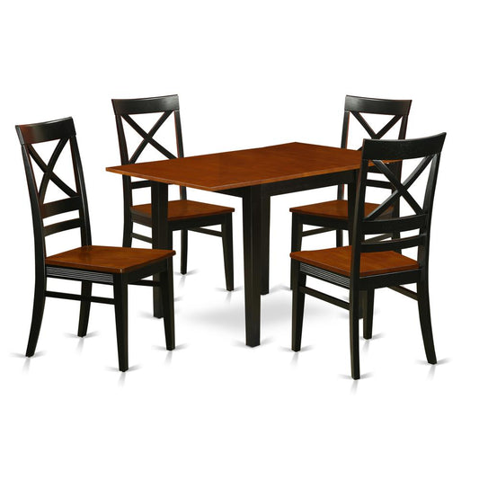 Dining Room Set Black & Cherry, NDQU5-BCH-W