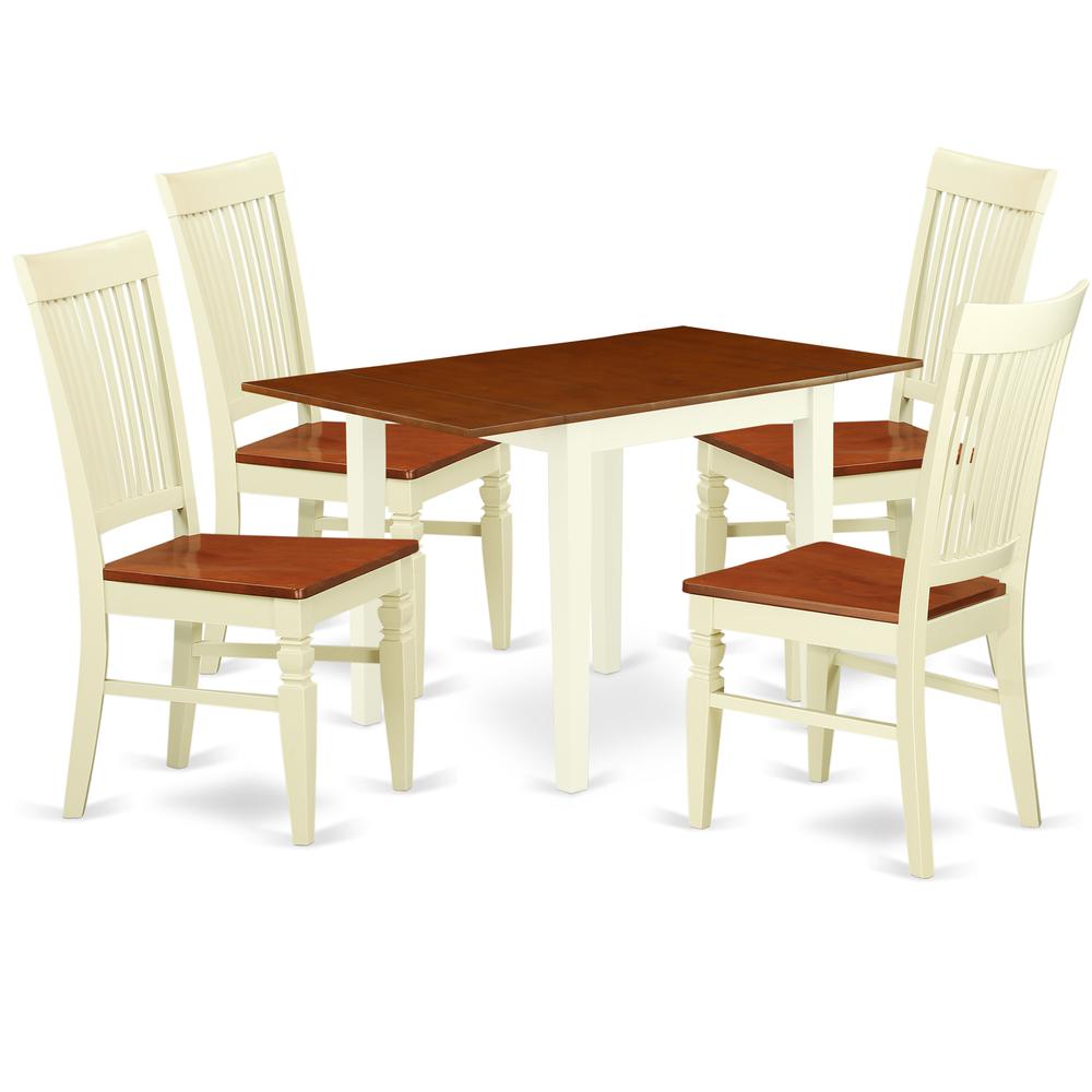 Dining Room Set Buttermilk & Cherry, NDWE5-WHI-W