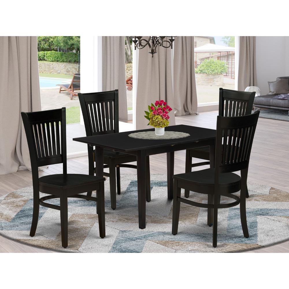 Dining Table- Dining Chairs, NFVA5-BLK-W