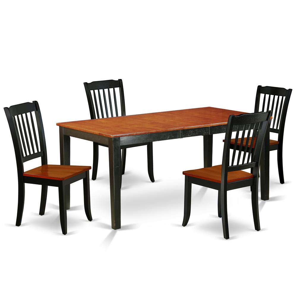 Dining Room Set Black & Cherry, NIDA5-BCH-W