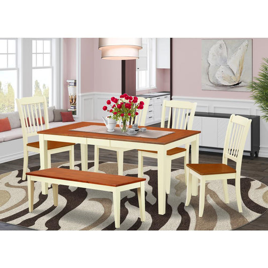 Dining Room Set Buttermilk & Cherry, NIDA6N-BMK-W