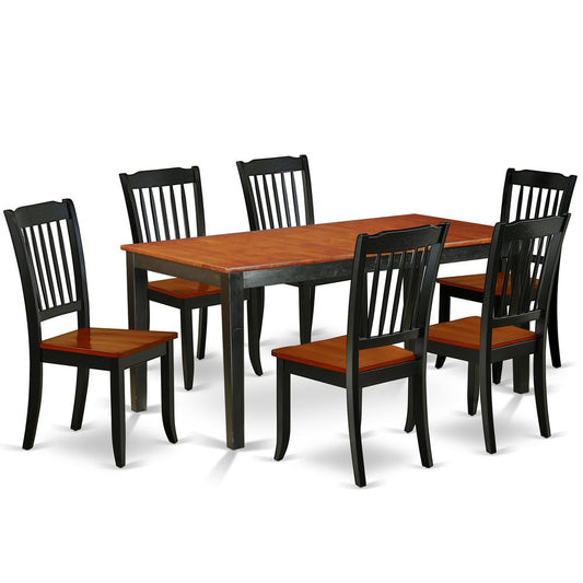 Dining Room Set Black & Cherry, NIDA7-BCH-W