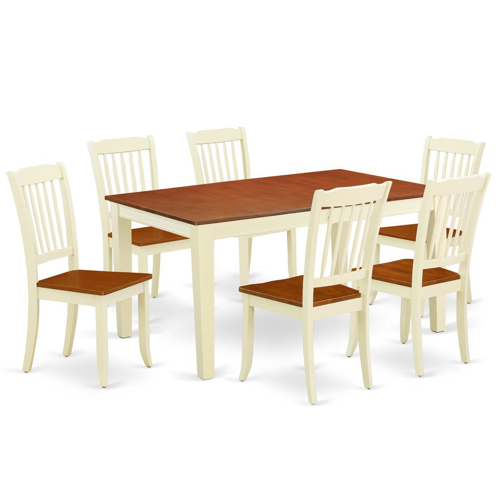 Dining Room Set Buttermilk & Cherry, NIDA7-BMK-W