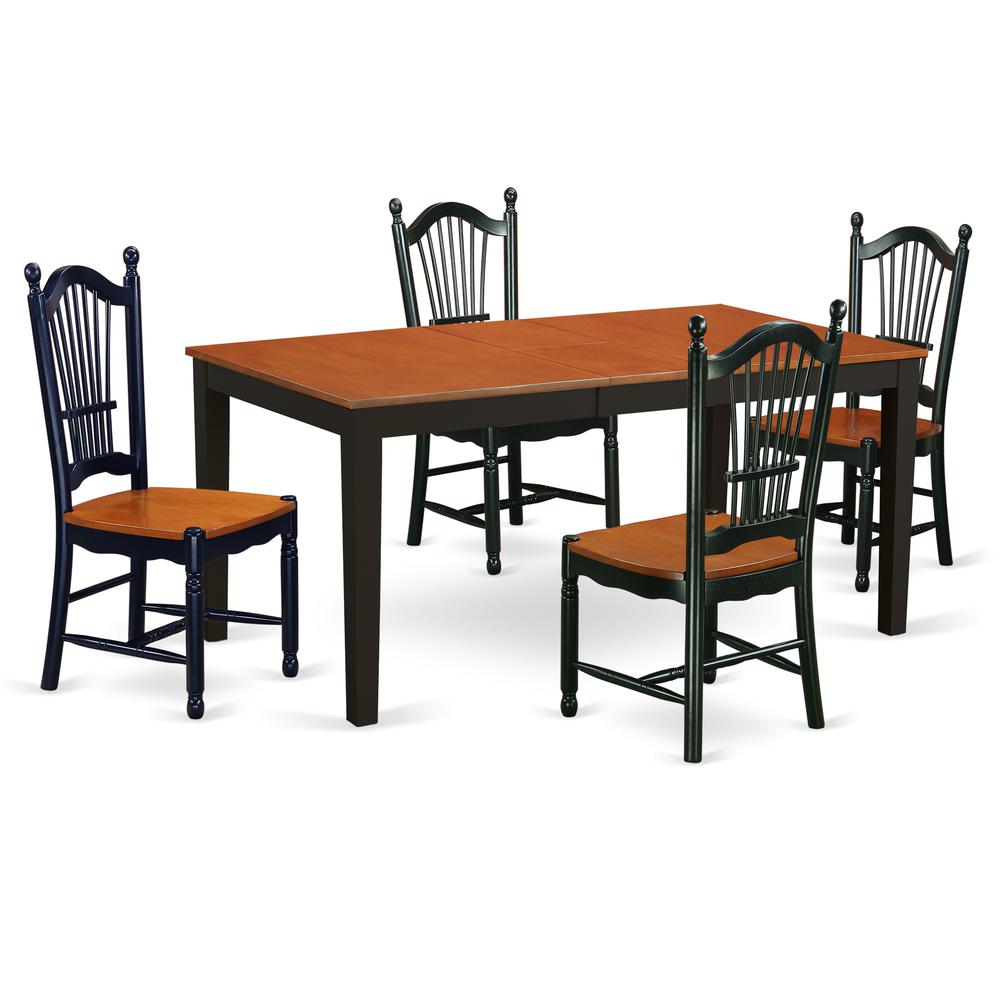 Dining Room Set Black & Cherry, NIDO5-BCH-W