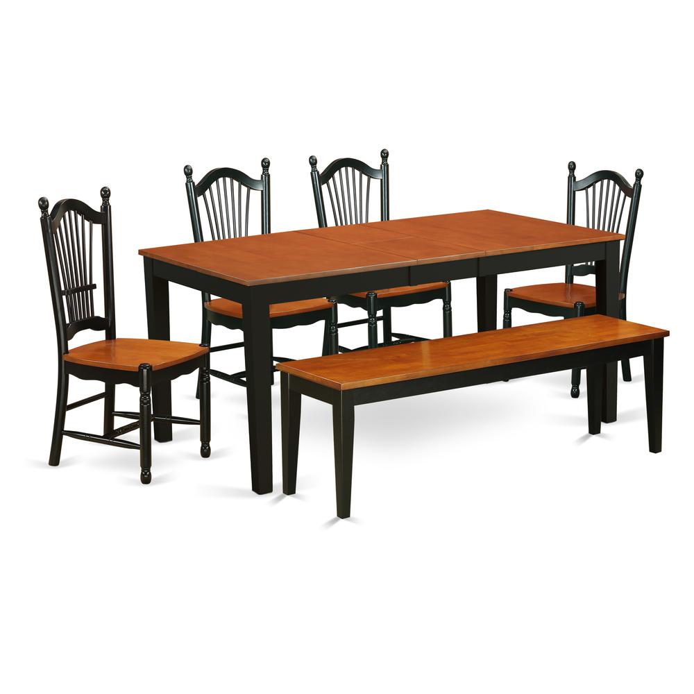 Dining Room Set Black & Cherry, NIDO6-BCH-W