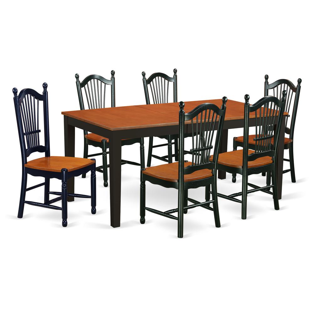 Dining Room Set Black & Cherry, NIDO7-BCH-W