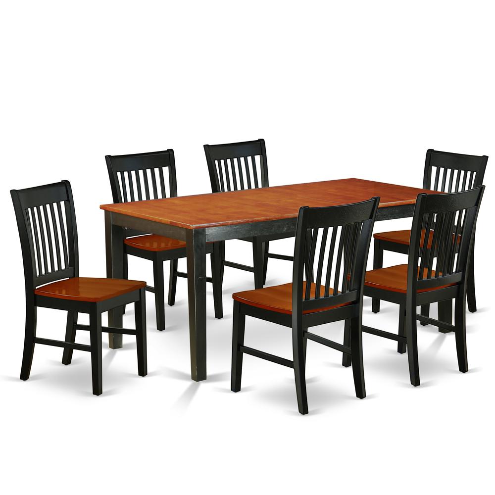 Dining Room Set Black & Cherry, NINO7-BCH-W