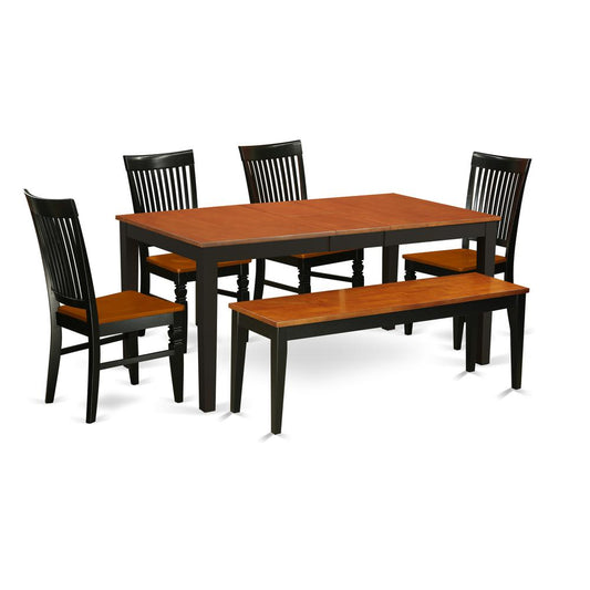 Dining Room Set Black & Cherry, NIWE6-BCH-W