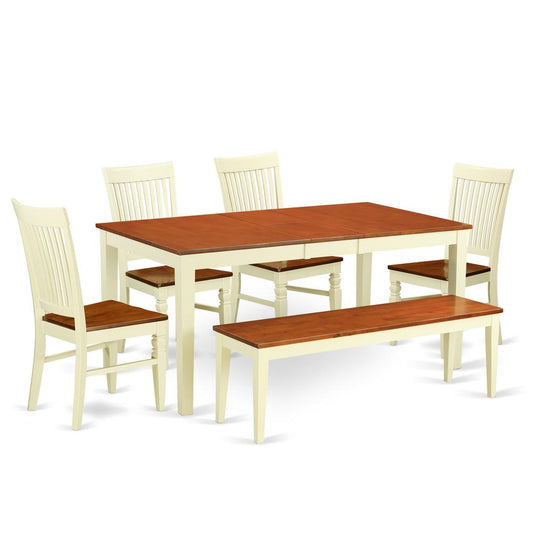 Dining Room Set Buttermilk & Cherry, NIWE6-BMK-W