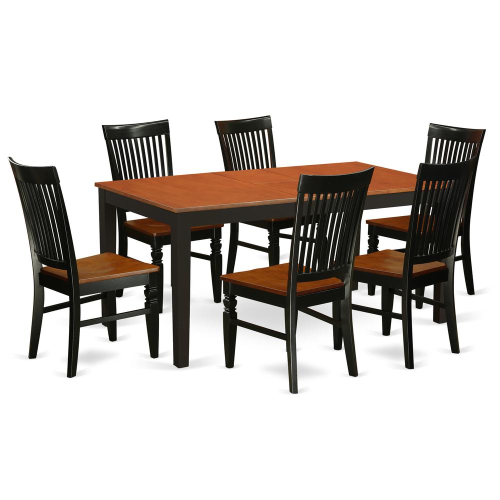 Dining Room Set Black & Cherry, NIWE7-BCH-W