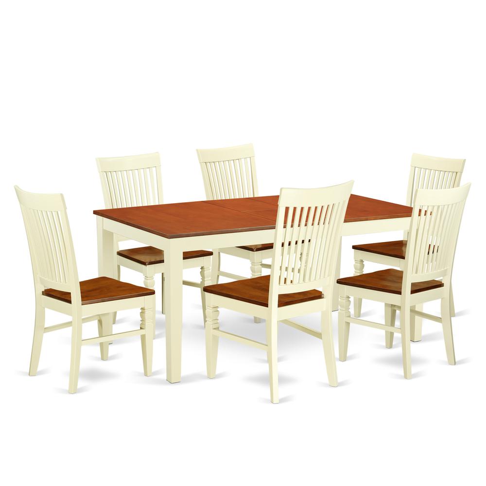 Dining Room Set Buttermilk & Cherry, NIWE7-BMK-W