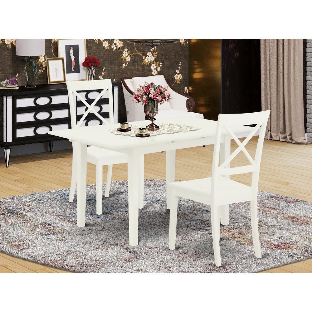 Dining Table- Dining Chairs, NOBO3-WHI-W