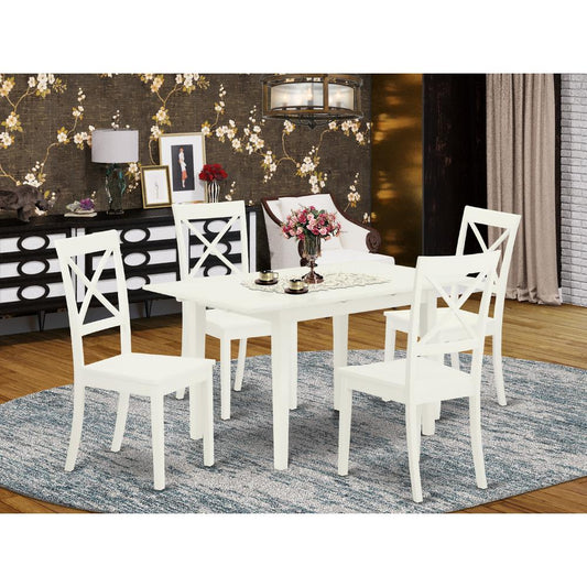 Dining Table- Dining Chairs, NOBO5-WHI-W