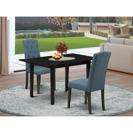 Dining Table- Dining Chairs, NOCE3-BLK-21