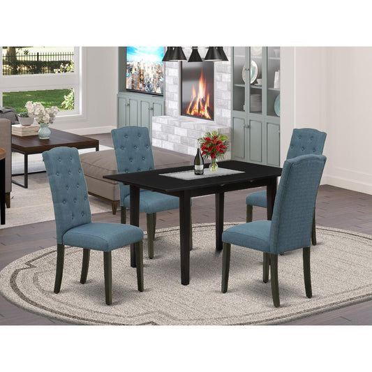 Dining Table- Dining Chairs, NOCE5-BLK-21