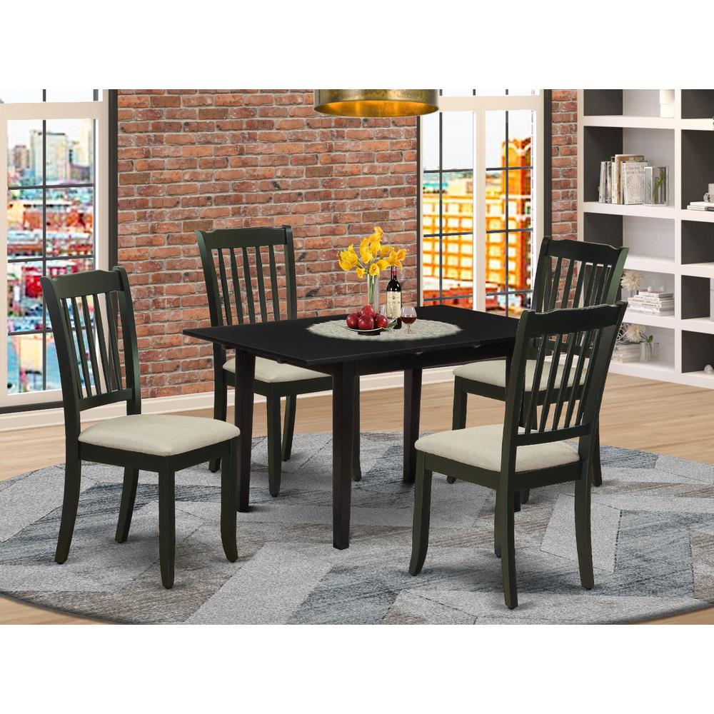 Dining Table- Dining Chairs, NODA5-BLK-C