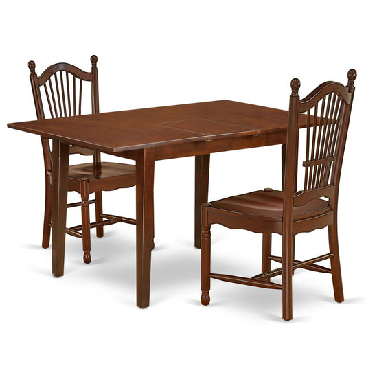 Dining Room Set Mahogany, NODO3-MAH-W