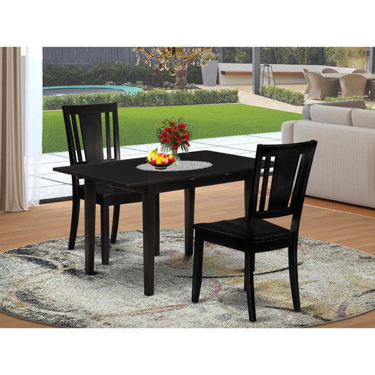 Dining Table- Dining Chairs, NODU3-BLK-W