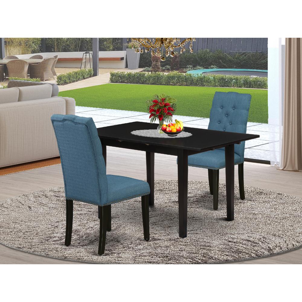 Dining Table- Parson Chairs, NOEL3-BLK-21