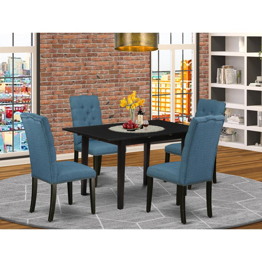 Dining Table- Parson Chairs, NOEL5-BLK-21