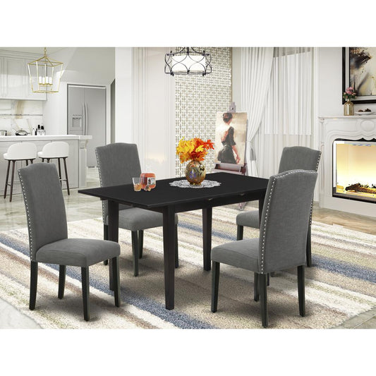 Dining Table- Parson Chairs, NOEN5-BLK-20