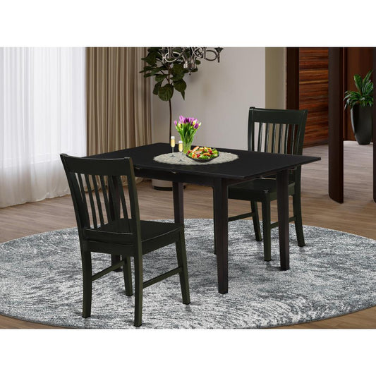 Dining Table- Dining Chairs, NOFK3-BLK-W