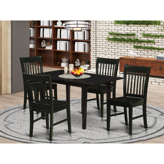 Dining Table- Dining Chairs, NOFK5-BLK-W