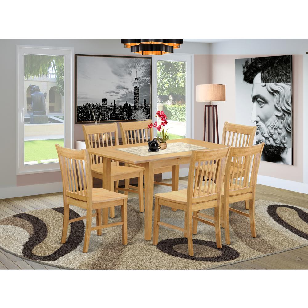 Dining Room Set Oak, NOFK7-OAK-W