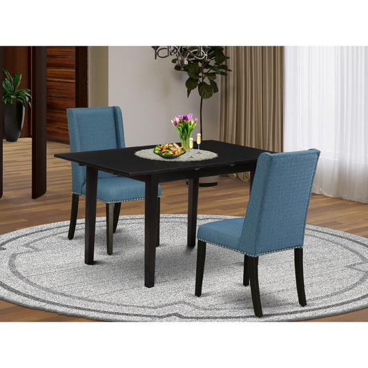 Dining Table- Parson Chairs, NOFL3-BLK-21