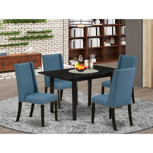 Dining Table- Parson Chairs, NOFL5-BLK-21