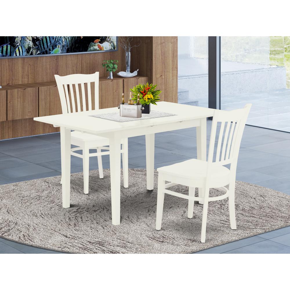 Dining Table- Dining Chairs, NOGR3-WHI-W